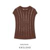 Kaslead New Women Clothes Western Style Fashion Simple Sleeveless with Knitted Top 3646004