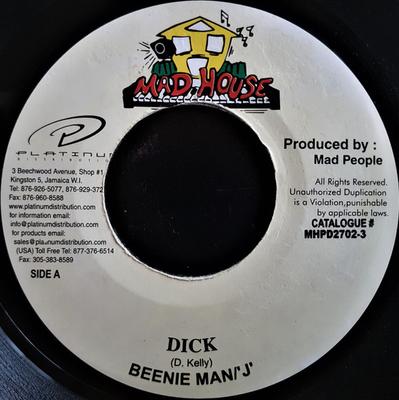 Пластинка 7 дюймов BEENIE MAN / 'J' - Dick MHPD27023 Mad House 2003 Ямайка Регги, Ска и Даб Б/у
