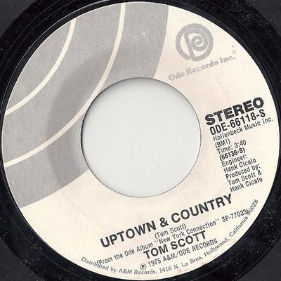7-дюймовая пластинка ТОМ СКОТТ - Аптаун и Кантри / Аполлония (Foxtr ODE66118SPROMO Ode Records 1975 US Джаз Б/у