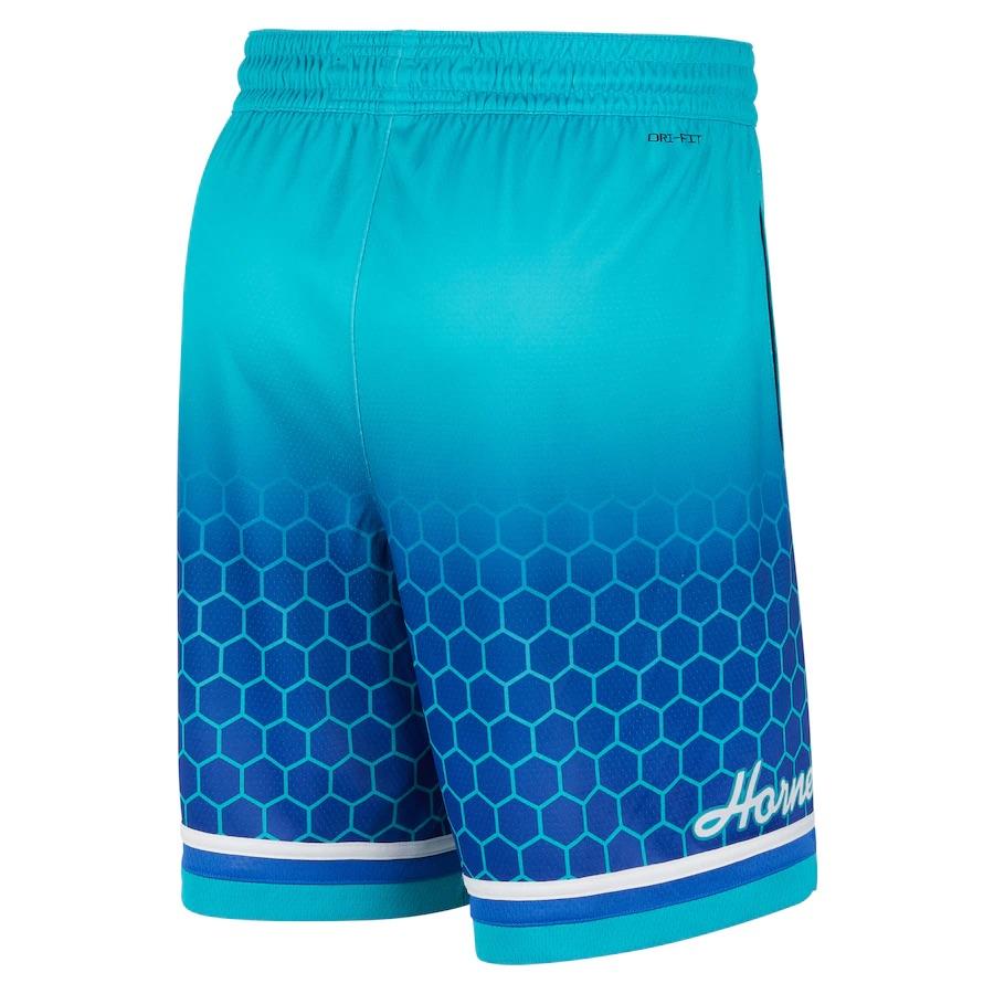 Jordan Charlotte Hornets SW Fan Edition City Edition Swingman Basketball Shorts Men Shorts Aqua-Blue DB4128-480