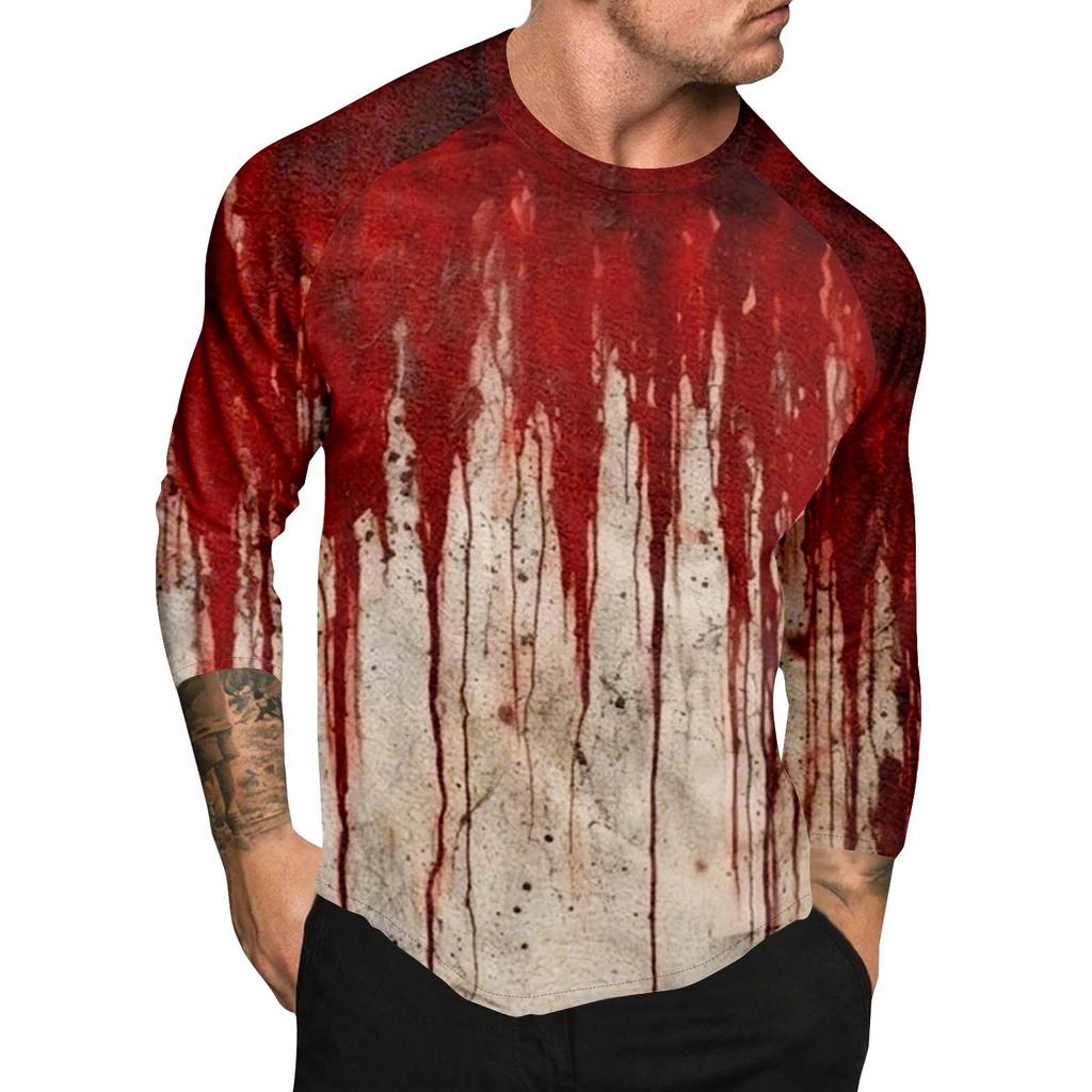 Мужской топ с длинным рукавом реглан с принтом на Хэллоуин