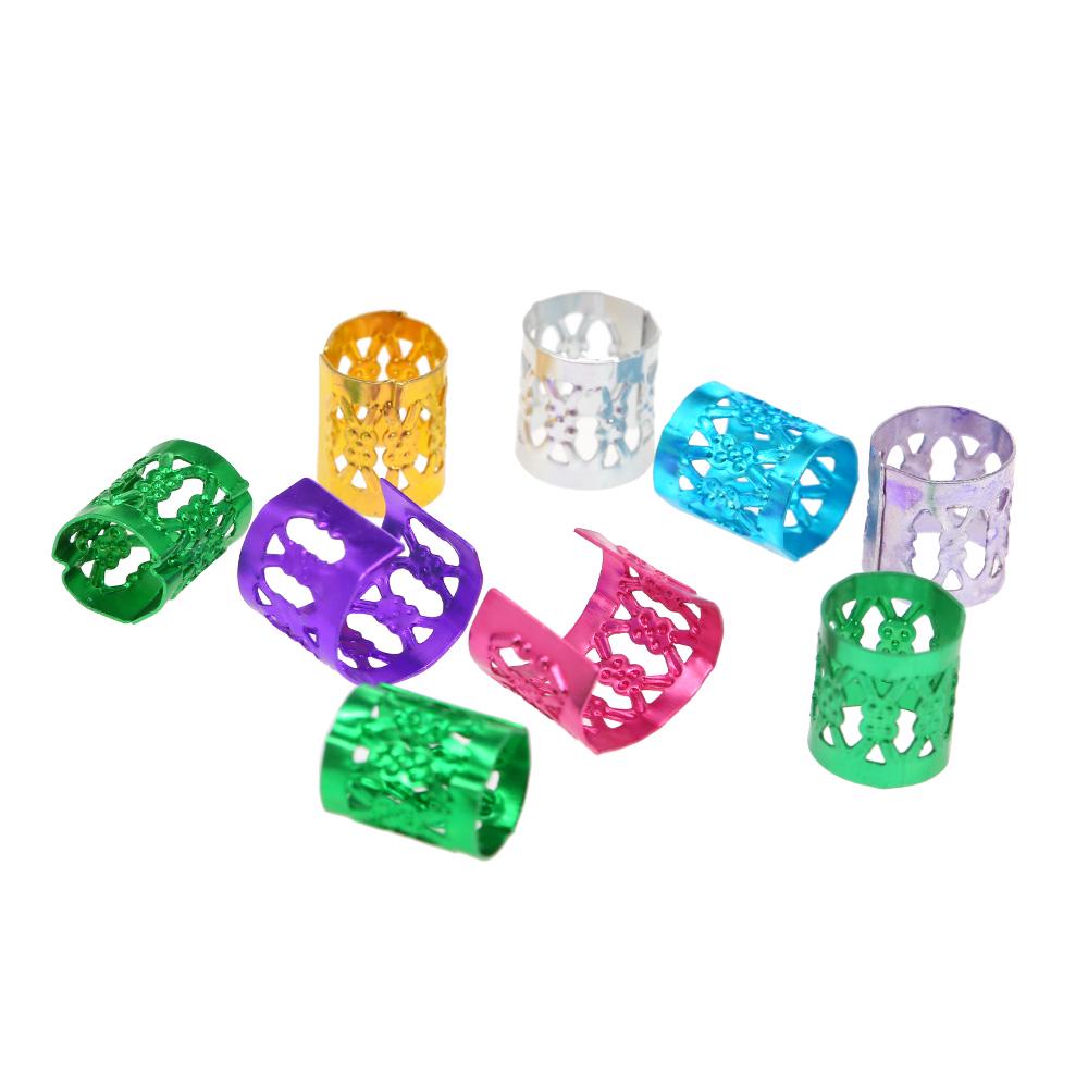 100 шт. Аксессуары для дредлоков Кольца-манжеты для волос Металлические бусины для плетения волос Алюминиевые украшения для волос Украшение для волос