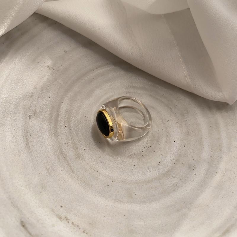 Кольцо из смолы с геометрическим узором, прозрачное/янтарного тона, кольцо на палец, минималистичная текстура, водонепроницаемое ювелирное изделие для женщин и девушек