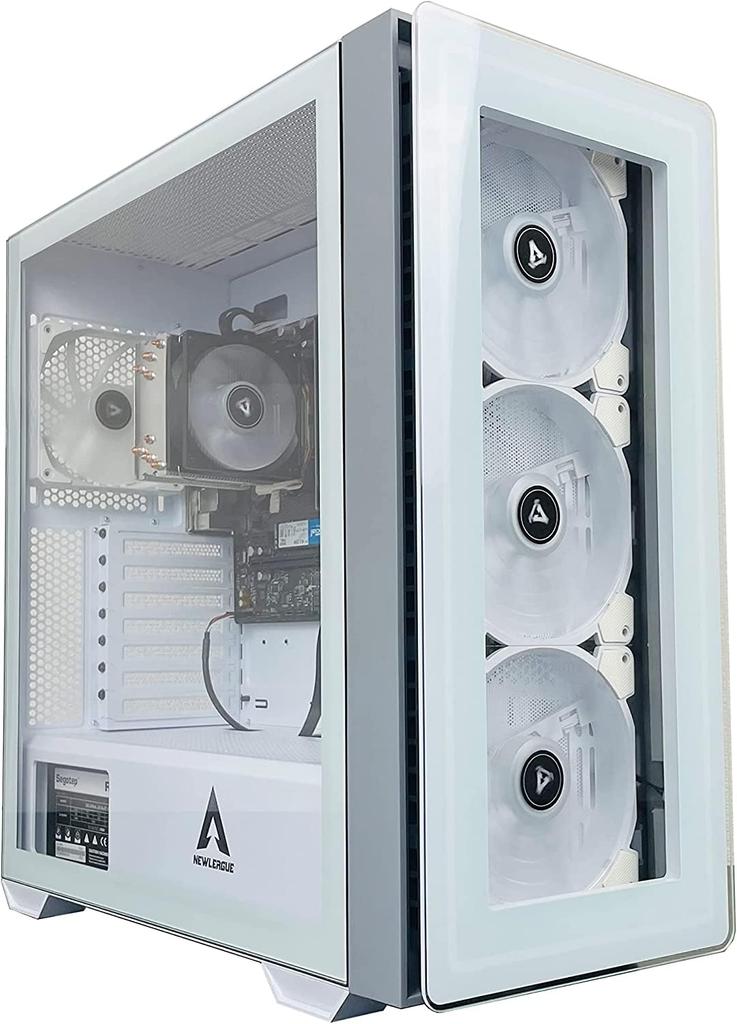 Gaming Desktop Computer 5 5600G Memory 16GB SSD 500GB Widows10Pro 64bit 11 Upgrade Gaming Desktop Computer 5 5600G CPU White Middle Tower [NEWLEAGUE]