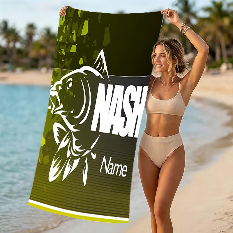Customizable personalized beach towels Nash logo themed designs.Suitable for the beach, yoga, sports;ideal as beach accessories
