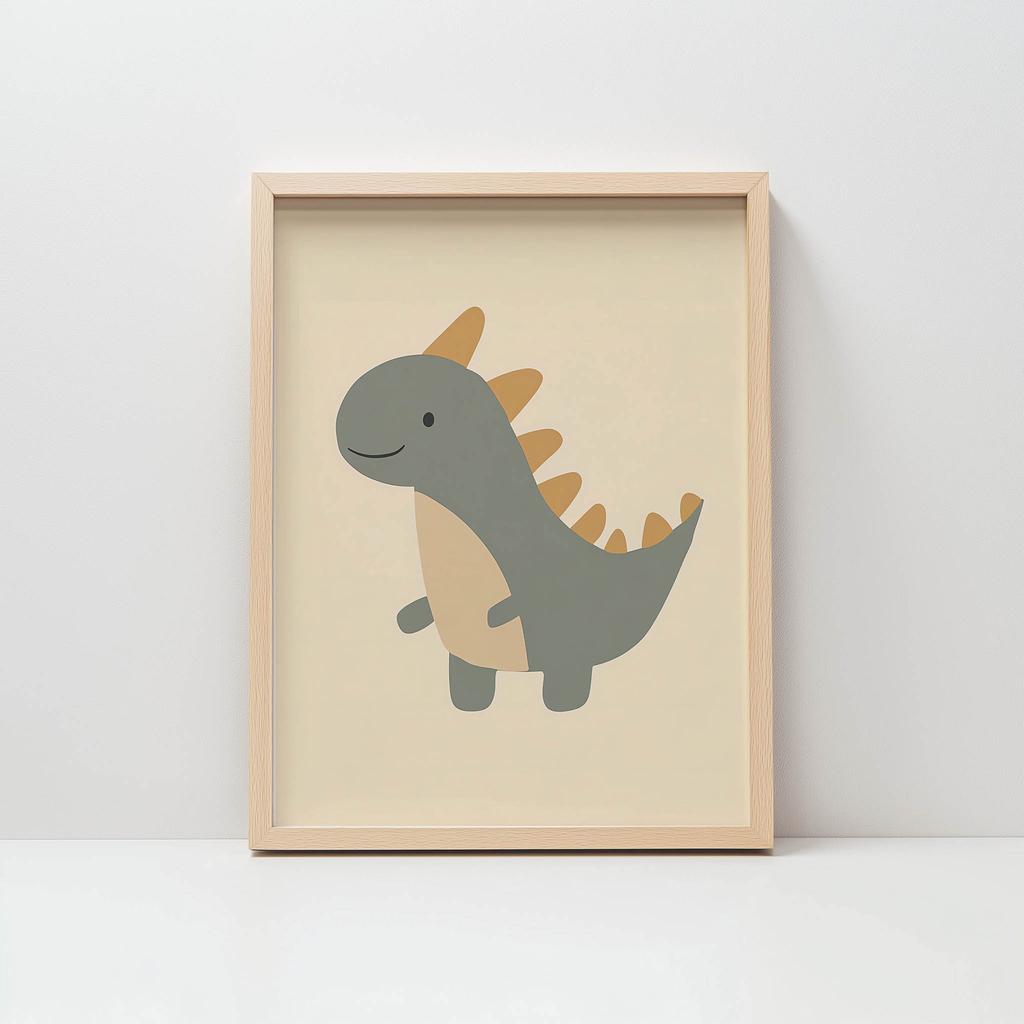 Plakat Dinozaur W Uśmiechu Plakat Dinozaur W Uśmiechu, 50X70 Cm, Rama Aluminiowa Czarna, Papier Matowy 230 Gsm