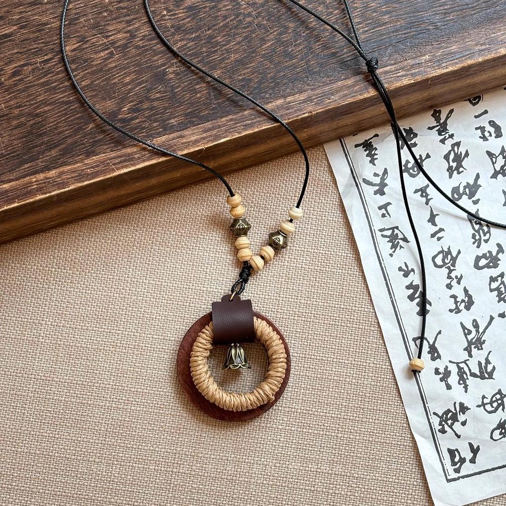 Chinese Retro Zen Long Feather Ethnic Necklace - Bohemian Stacked Sweater Chain