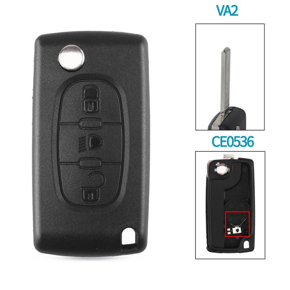 KEYYOU 10pcs 2/3 Buttons Car key Case for Peugeot 207 307 308 407 607 807 For Citroen C2 C3 C4 C5 C6 Flip Car Key shell