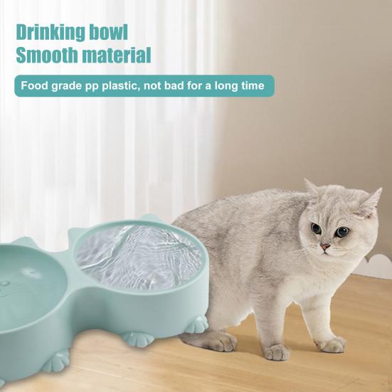 Двойная миска для корма Yousheng Pet в форме головы мультяшного кота, защитная шея, нескользящая миска для воды для кошек, аксессуары для домашних животных