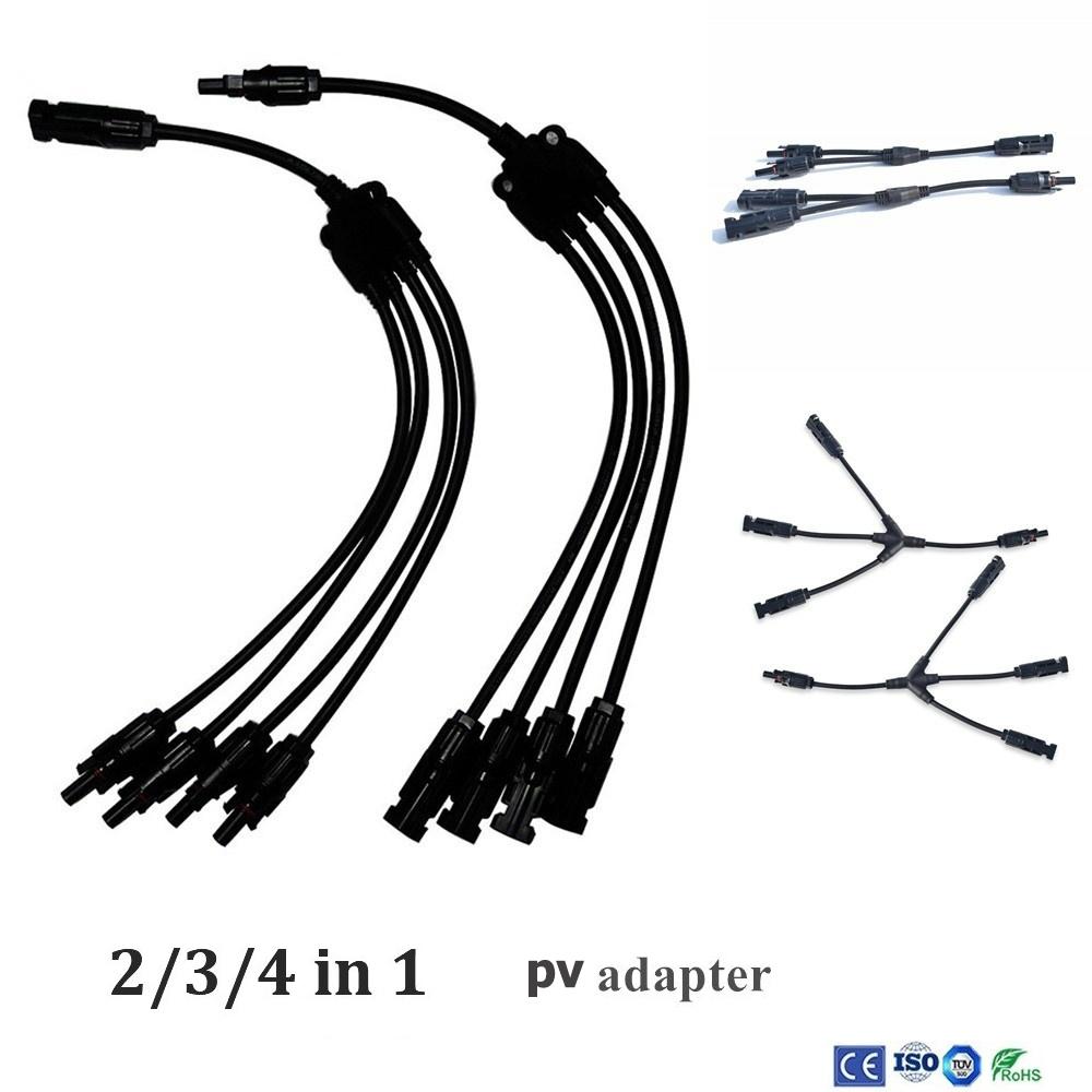 PV connector Y type parallel connection solar panel system waterprrof connector Branch Two pieces Solar Cell Connect Plug