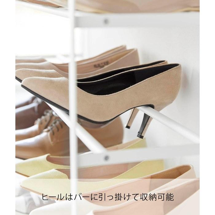 Yamazaki Shoe Rack with Shelf 5-Tier with Casters White W90