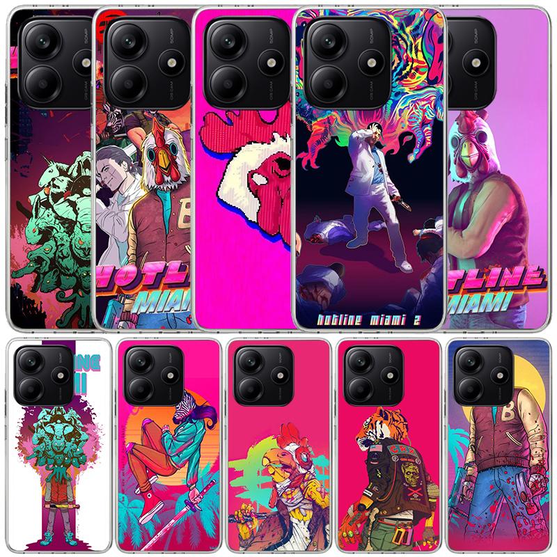 Игровой Hotline Miami Мягкий чехол для телефона Xiaomi Redmi Note 15 14 13 12 Pro Plus 14S 11S 11T 11E 10S 10 4G Чехол с рисунком Redm