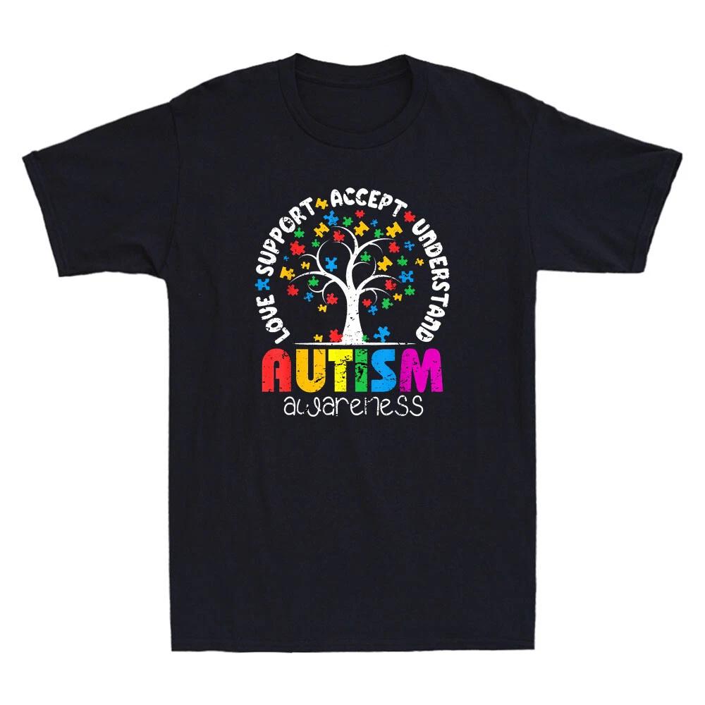 Autism Shirt Love Accept Support Autistic Autism Awareness Gift Vintage T-Shirt