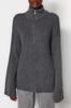 Women's Fashion New Sweater Stone Wide Fit Zippered High Collar Knitwear Sweater