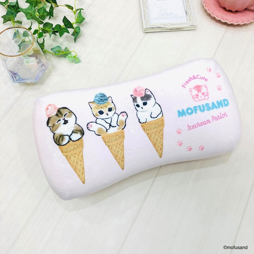 MORIPiLO Morishita подушка с эффектом памяти Mofusand Ice Nyan 15x30 см, подушка для поддержки талии и спины, мягкая игрушка, розовая 4621066