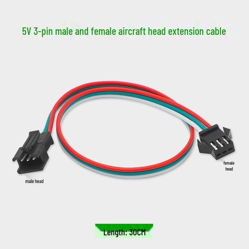 Адаптер-удлинитель RGB 5V 3-Pin/12V 4-Pin на Авиационный Разъем Папа/Мама
