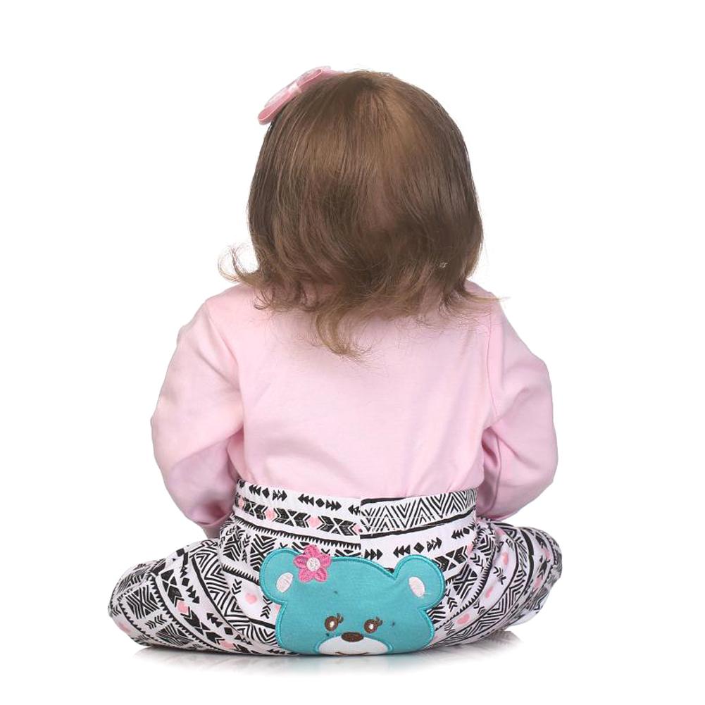 Reborn Girl Baby Doll Outfits Accessories Set Fits 50-55 Cloth Reborn Girl Dolls Clothes Pink C Y7A0