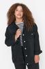 Women's Style Plus Size Anthracite Pocket Detailed Denim Jacket