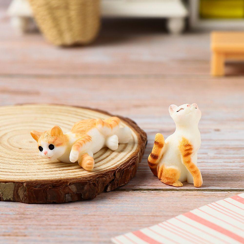 Creativity Cartoon Crafts Cute Cat Micro Landscape Simulation Animal Ornaments