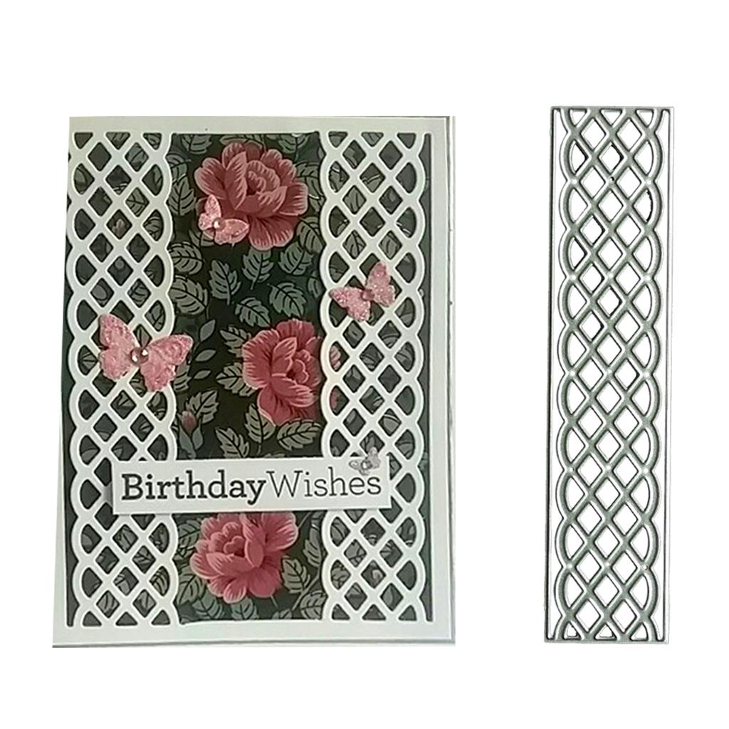 Прямоугольная рамка трафарет для резки Изысканный сектор сетки шаблон ножа для тиснения Декоративные скрапбукинг трафарет для резки