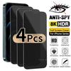 4 шт. антишпионское стекло для iPhone 16 15 14 13 12 11 PRO MAX защитные пленки для iPhone XR XS Max 7 8 Plus закаленное стекло
