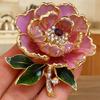 Роскошные эмалевые броши-цветы, розовый пион, большой цветок, эмалевая булавка, корсаж, пион, брошь, булавки, свитер