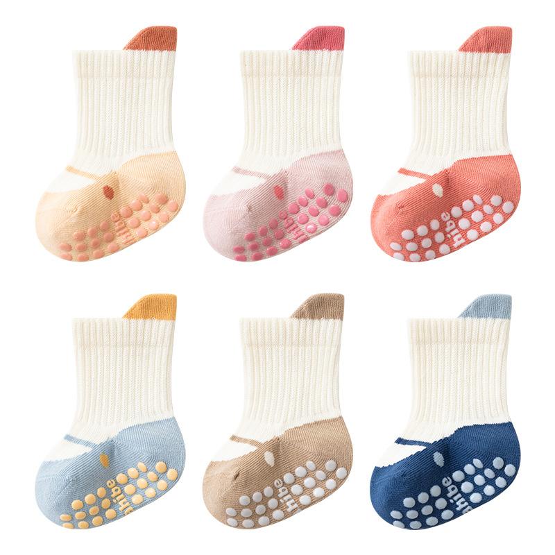 Детские нескользящие носки для малышей, мягкие хлопковые детские носки для мальчиков и девочек, носки для дома, для новорожденных, 0-5 лет, весна