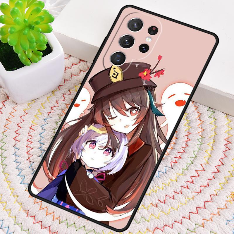 Cartoon Hu Tao Genshin Impact Phone Case for Samsung Galaxy note 10 pro S26 Ultra S23 S24 FE S25 S21 S22 PLUS shockproof Cove