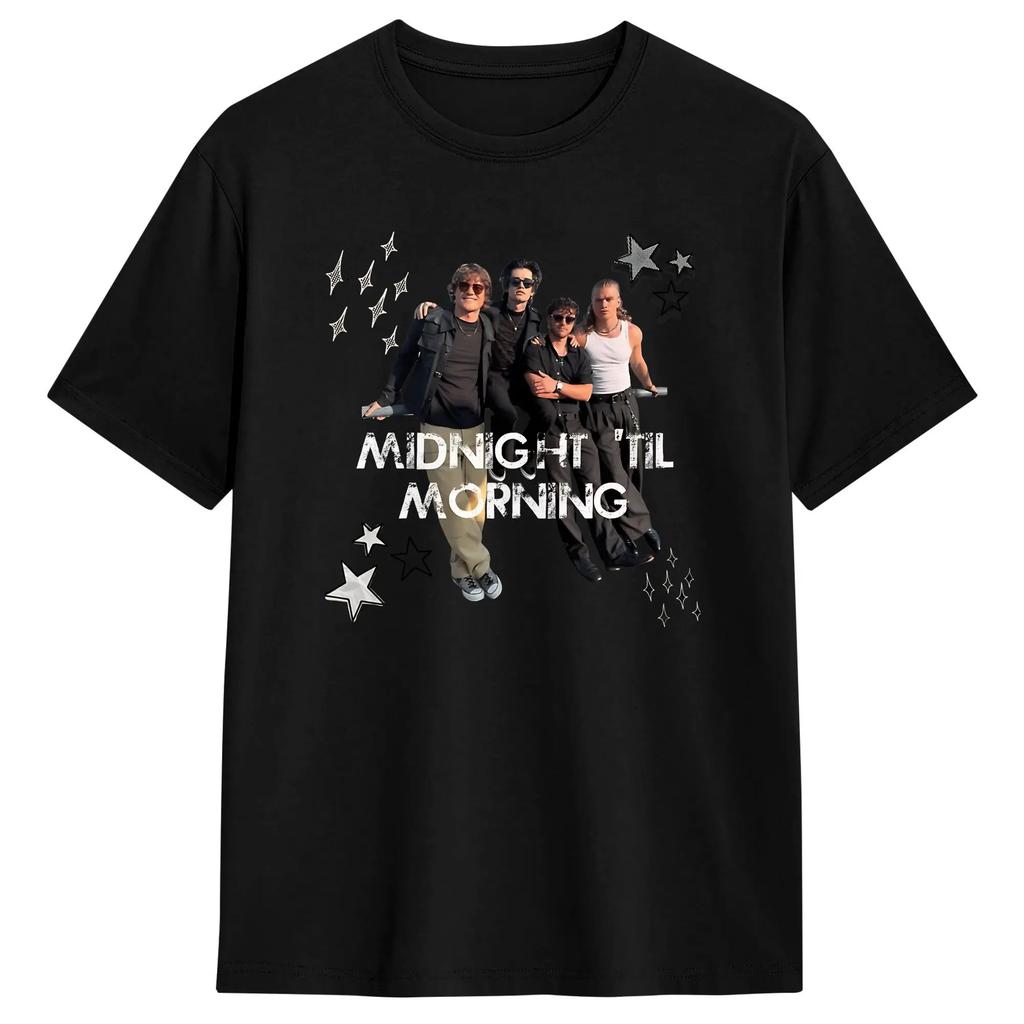 Rock Midnight Band Tour 2026 Art Design T Shirt for Men Pure Novelty T-Shirt Round Neck Tees Short Sleeve Clothes Present