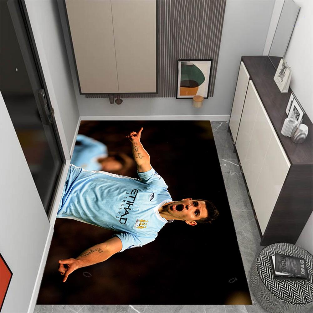 Dynamic Soccer Player Artwork Carpet Suitable for Balcony Decorate room Kitchen Playrooms Antislip Carpet Decorate Offices Wedding Party Gift