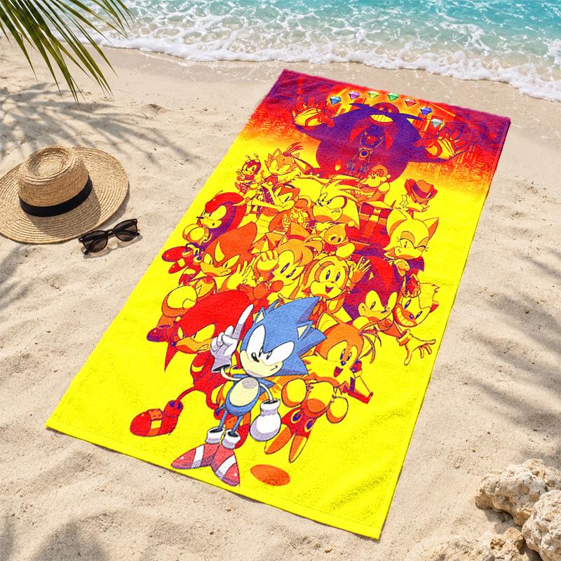 Sonic Microfiber Beach Towel Quick Dry Sand Free Lightweight Beach Towels for Travel Swimming Camping