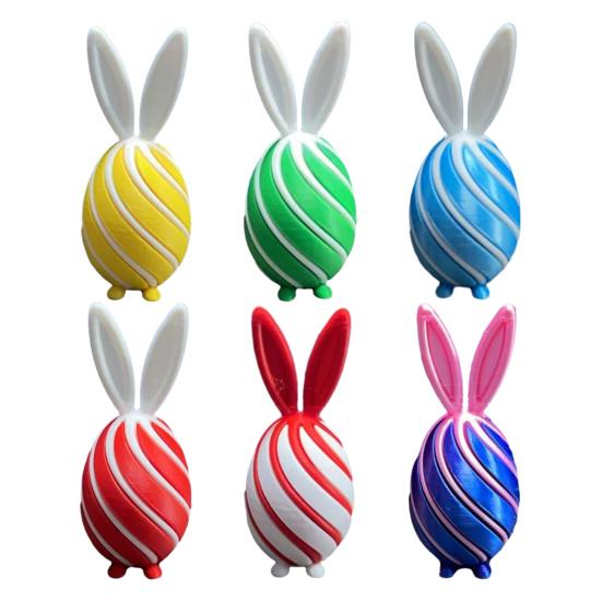 3D-печатное спиральное пасхальное яйцо Уникальная сенсорная игрушка-антистресс с ушками кролика для взрослых Снятие стресса Наполнители для пасхальной корзины Товары для вечеринок