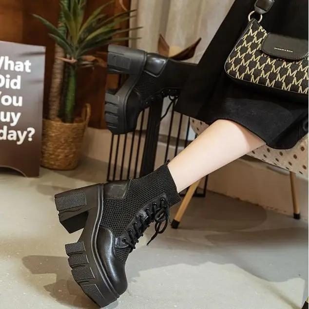 Модные 11 см синтетические женские дизайнерские ботильоны с полыми коленями, роскошные босоножки на щиколотке, летние кроссовки с воздушной сеткой на молнии высокого бренда