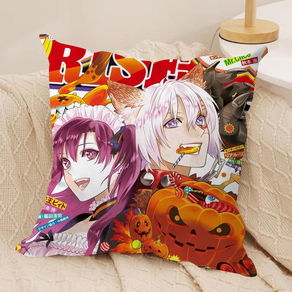 DDGray Mman Anime Cushion Cover Silky Short Plush Invisible Zipper Dustproof Sofa Pillow Case For Home Decor