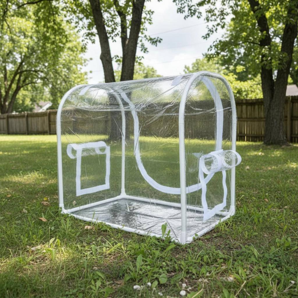 Outdoor Greenhouse Tent Rainproof Portable Mini Greenhouse Zippered Plant Cover Year-Round Plant Tent Easy Entry Zipper