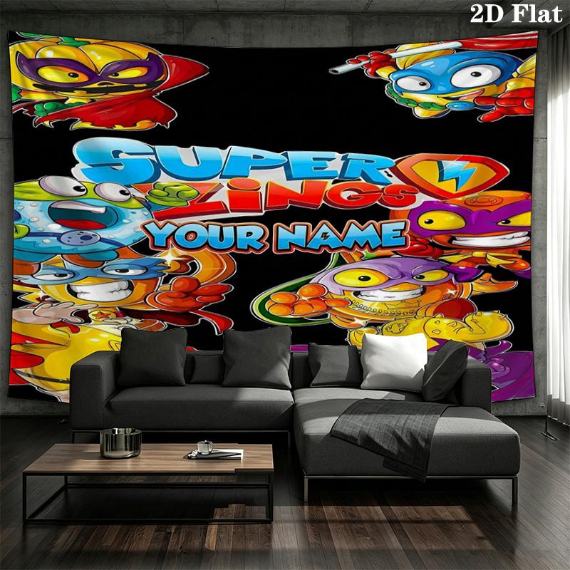 Guardians Kazoom Adventure Custom Name Wall Tapestry Aesthetic Wall Hanging Printed Fabric Blanket Decorative Tapestries for Bedroom Living Room Home