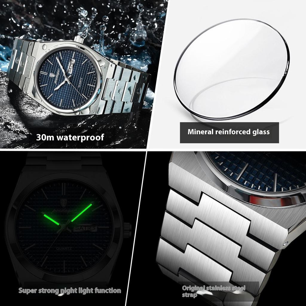 Топ Бренд Ультратонкие Роскошные Мужские Часы Водонепроницаемые Светящиеся Кварцевые Часы