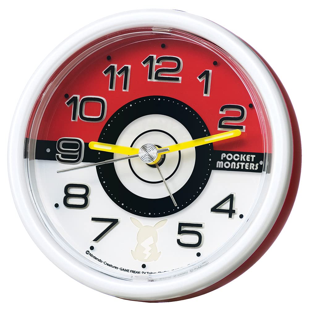 Seiko Clock Alarm Table Character Red 88 x 92 x 78 CQ424R Clock, Clock, Design, Pokémon, Metallic, mm,