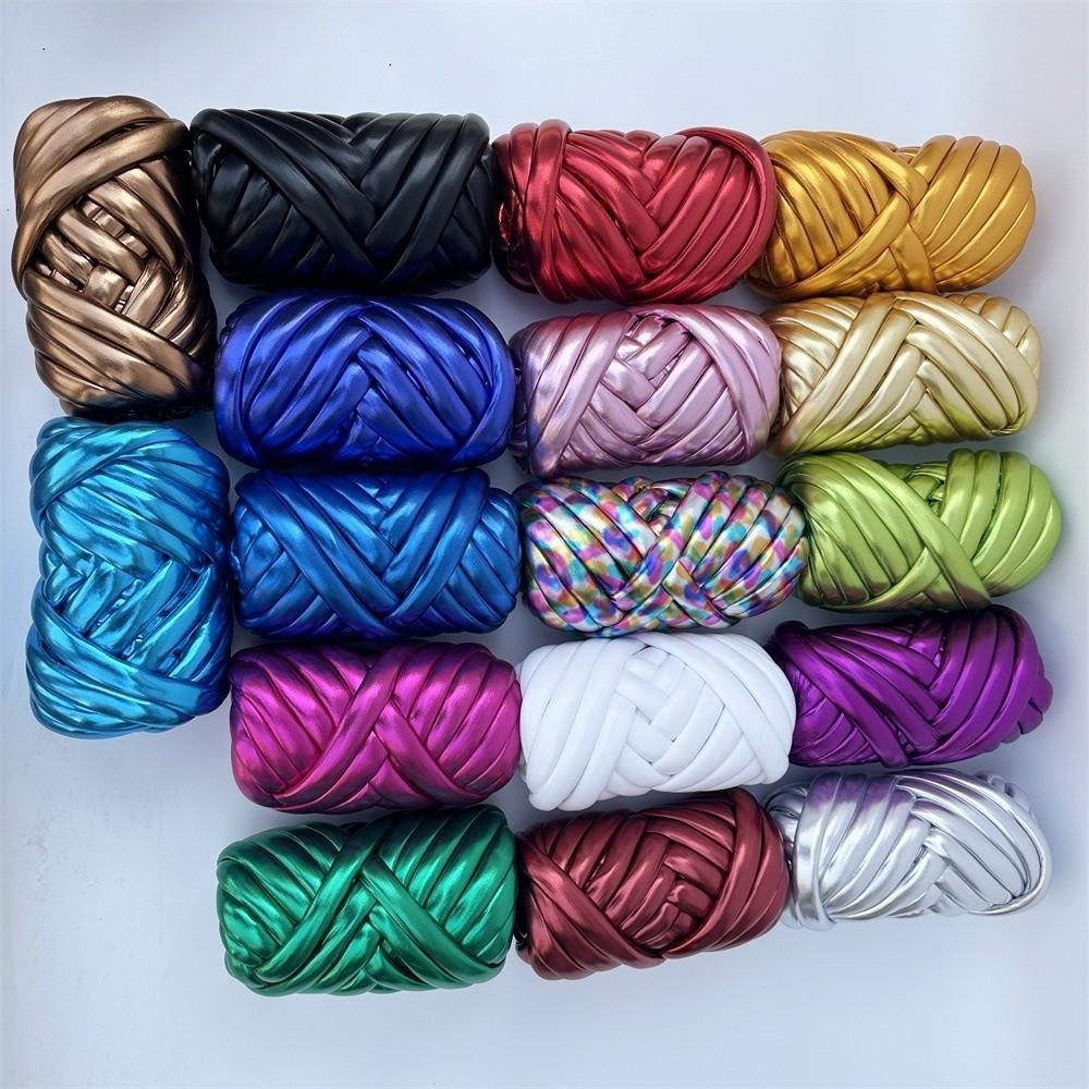 500g DIY Imitation Metal Leather Yarn Leather Finish Giant Yarn  Basket Blanket Carpets Making