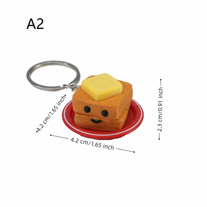 Food Shaped Fidget Clicker Keychain 3D Printed Cake Chocolate Pendant Lightweight Decompression Toy for All Age Use