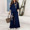 Vintage Plant Embroidery Cotton Linen Casual Pants Set For Women Summer Streetwear