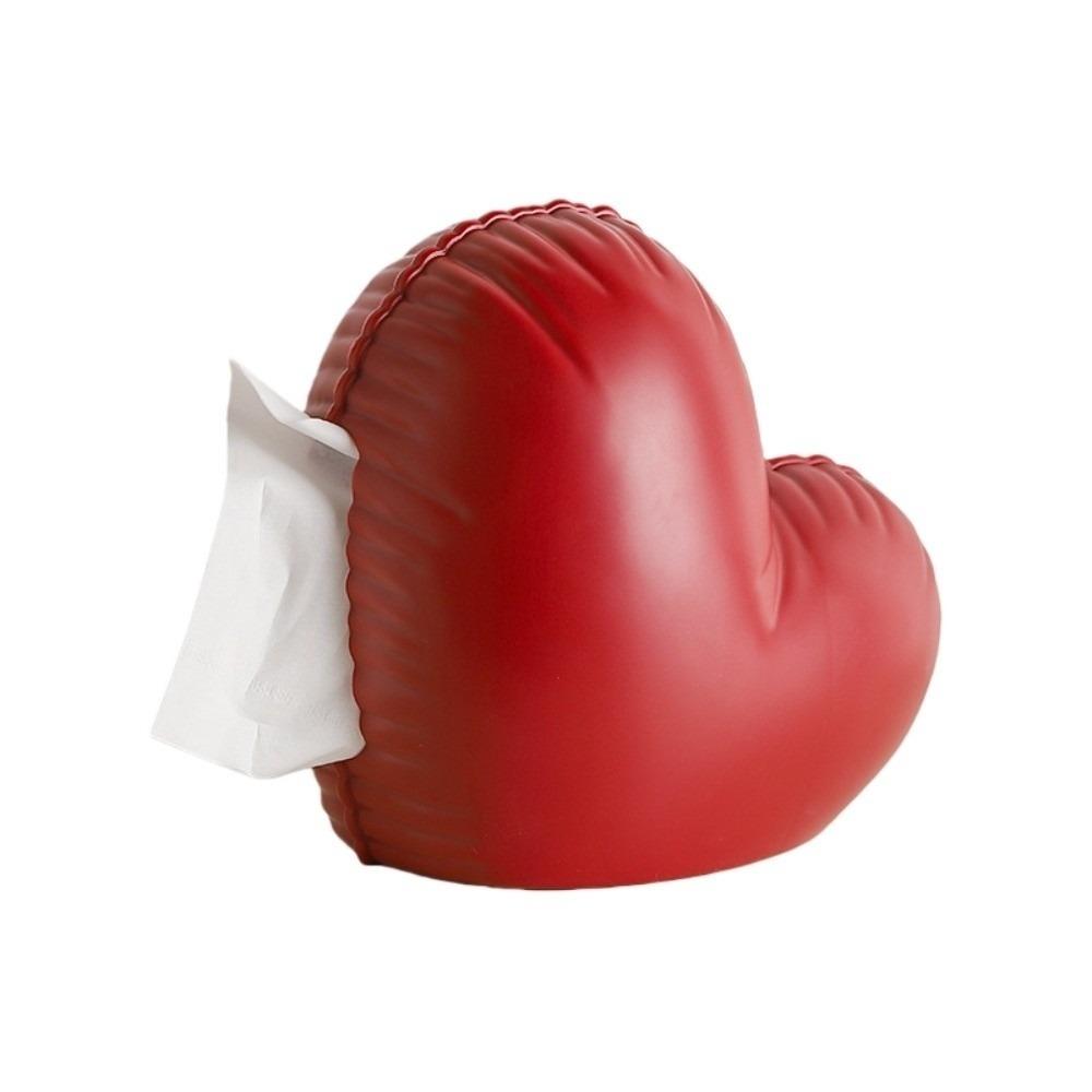 ABS Love Heart Tissue Box Waterproof Modern Style Inflatable Heart Tissue Container Decorative Colorful