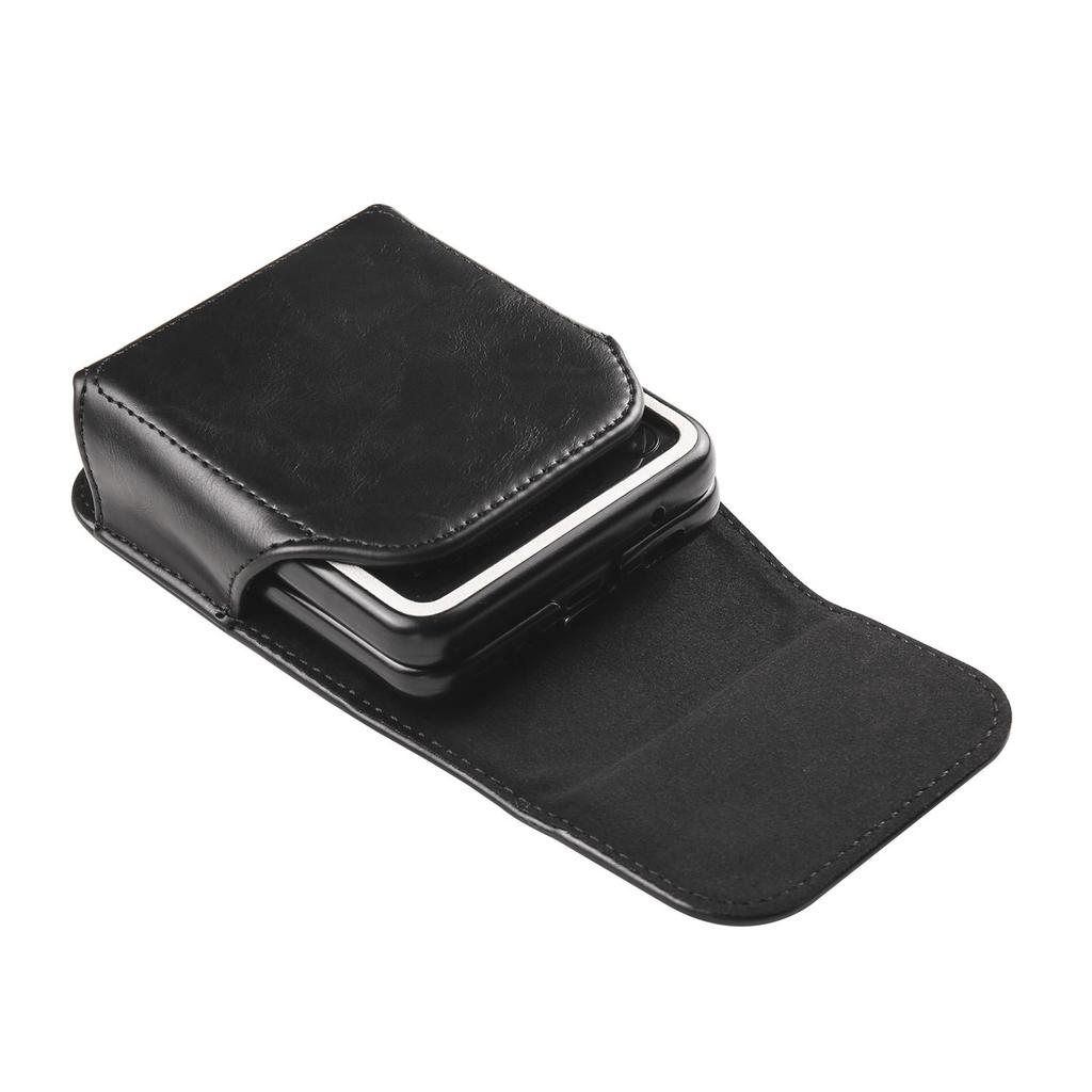 Роскошный кожаный чехол для телефона с зажимом на ремень, мужская поясная сумка для Samsung Galaxy Z Flip5 Flip4 Flip3 5G, Oppo Find N2 Flip Moto Razr, магнитная кобура, чехол