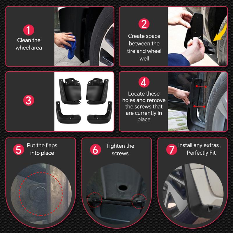 4x Front &Rear Mud Flaps Splash Guards for Honda Civic 2012-2015 Sedan