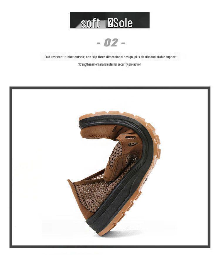 Men's Summer Breathable Slip-On Shoes - Soft Sole, Deodorant, Casual for Middle-Aged & Elderly