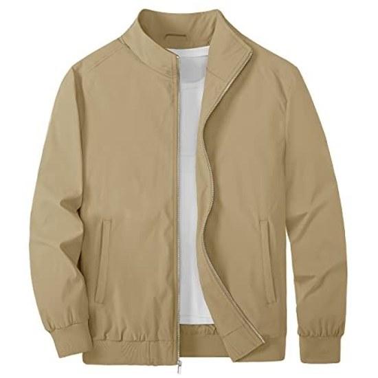 KEFITEVD Jumper Mens Lightweight Swing Top Large Size Autumn Wear Blouson Outer Casual Jacket Stand Collar
