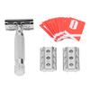 Double Edge Safety Trimmer Set Stainless Steel Reusable Double Edge Hair Safety Stand for Men