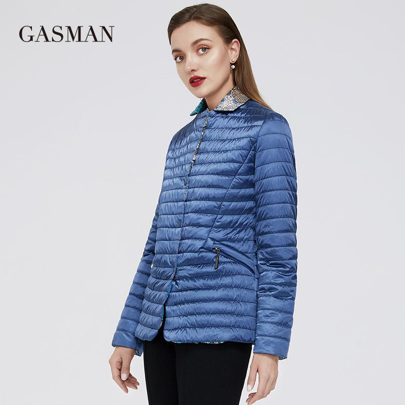 Gasman Тонкие короткие куртки из однотонного хлопка для женщин, зимняя куртка, парка на молнии, пуховик с капюшоном, женские осенние повседневные пуховики, 20199