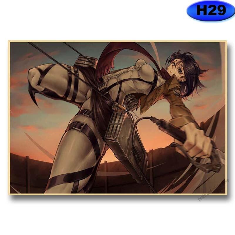 Attack On Titan Season 4 Poster Retro Kraft Paper Posters Prints Anime Decor Home Living Room Bar Art Painting Wall Stickers