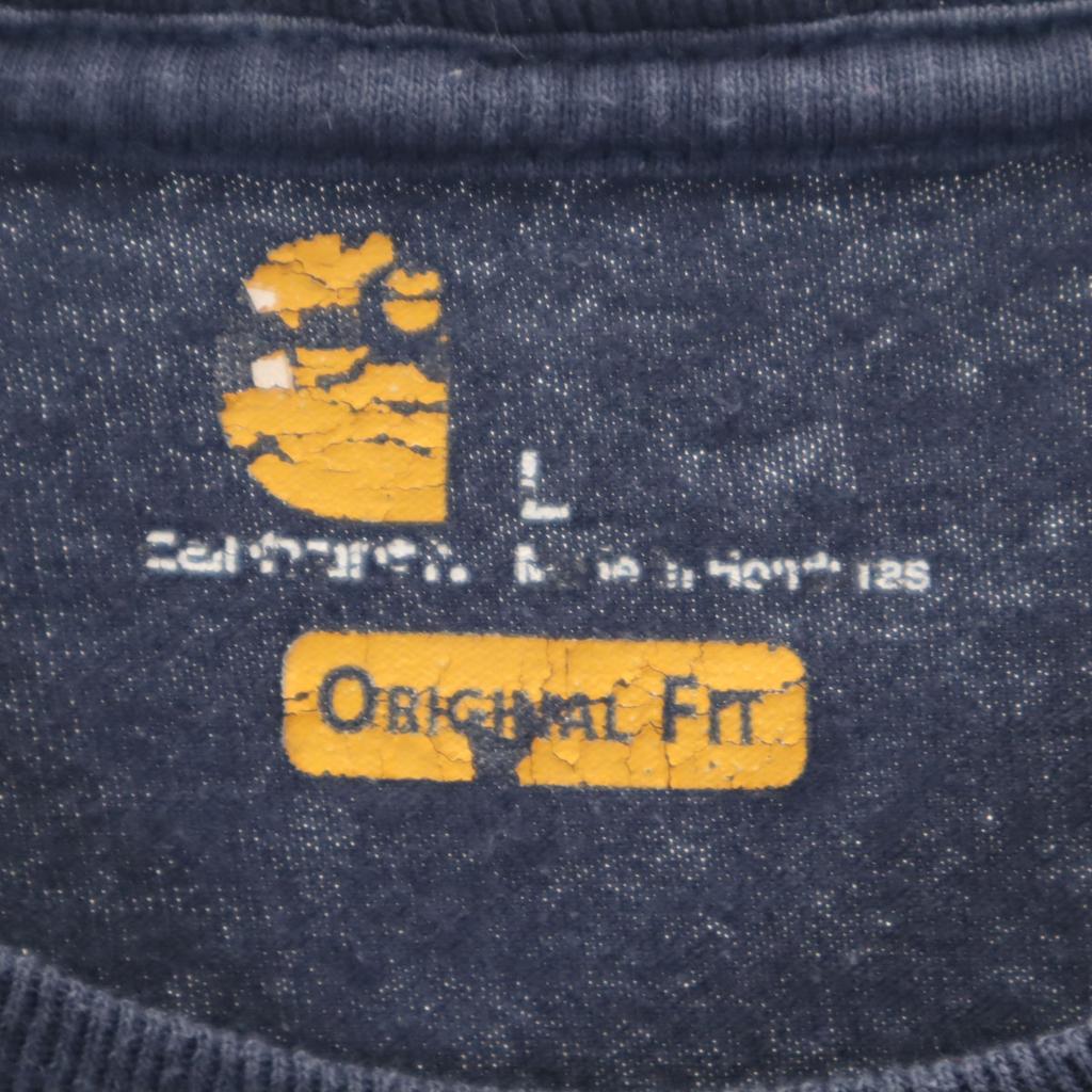 carhartt Футболка с коротким рукавом L Темно-синяя Однотонная Карманная футболка K87 Мужская Б/У